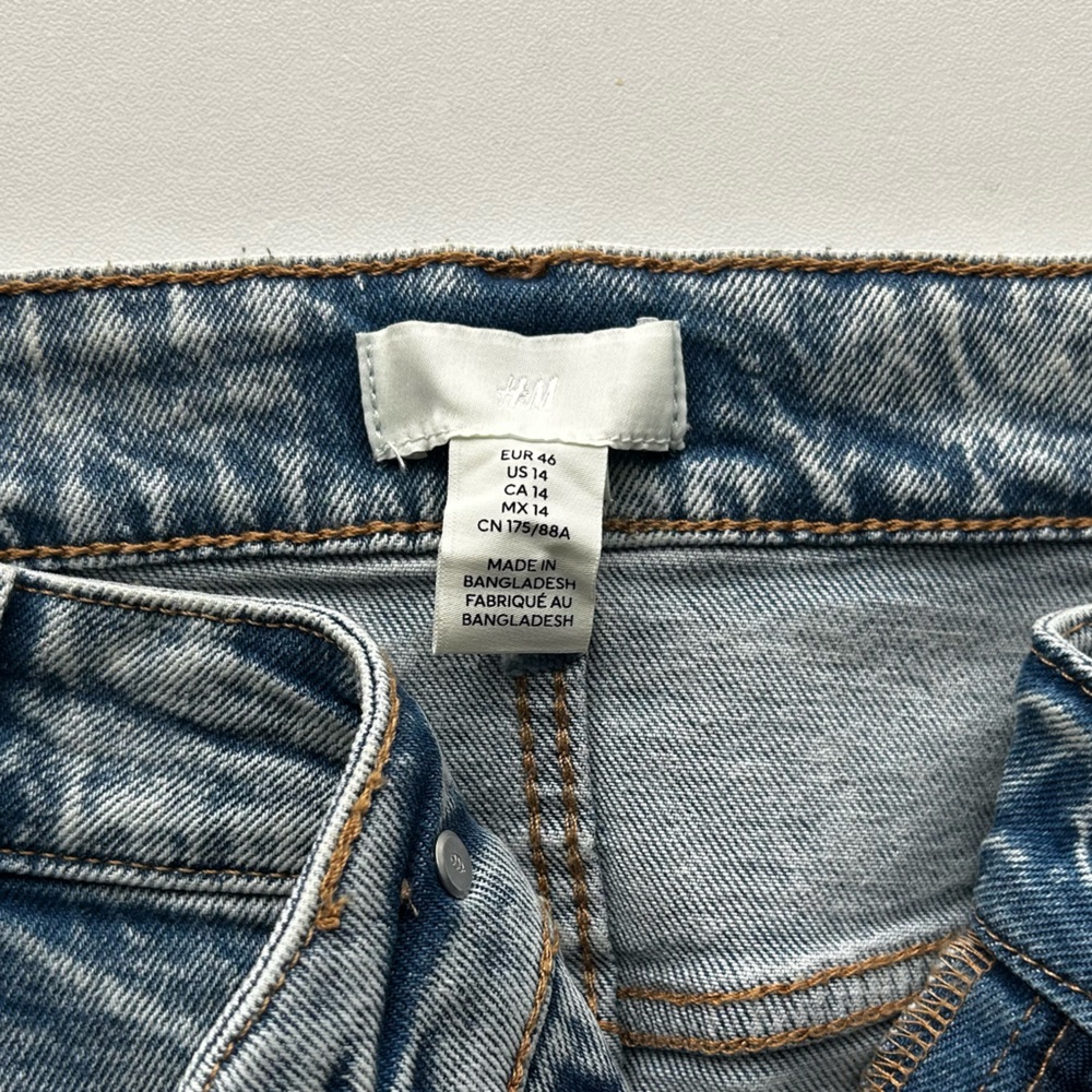 H&M Medium Blue Straight-Leg Denim Jeans